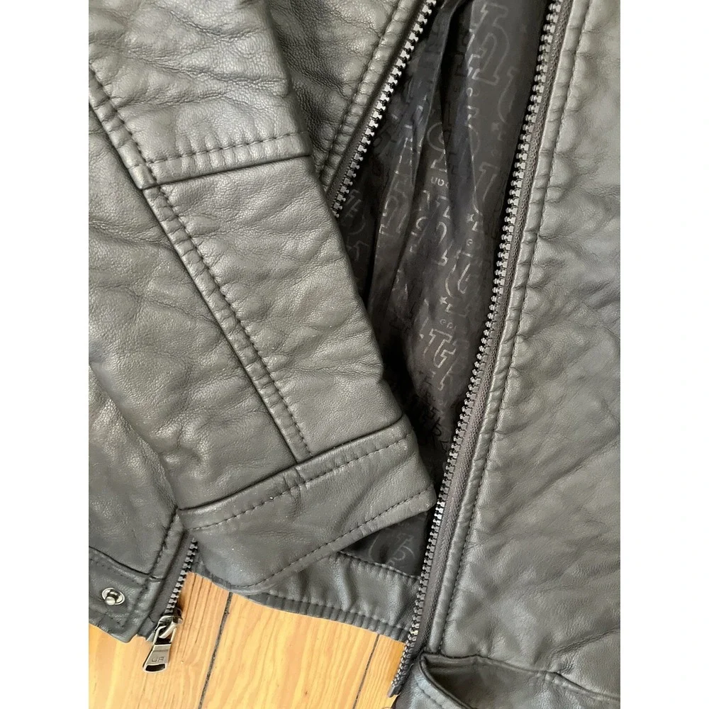 Urban outfitters boys Sz 7 bomber jacket‎ Coat Black Full Zip